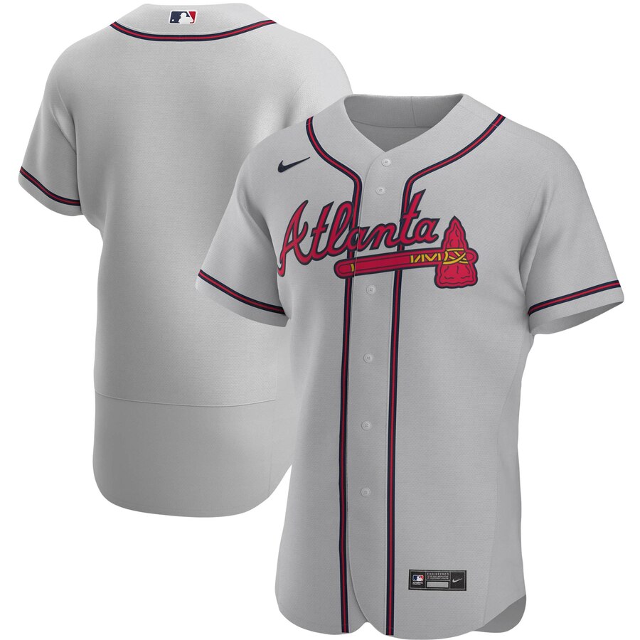 Atlanta Braves Men Nike Gray Road 2020 Authentic Official MLB Team Jersey